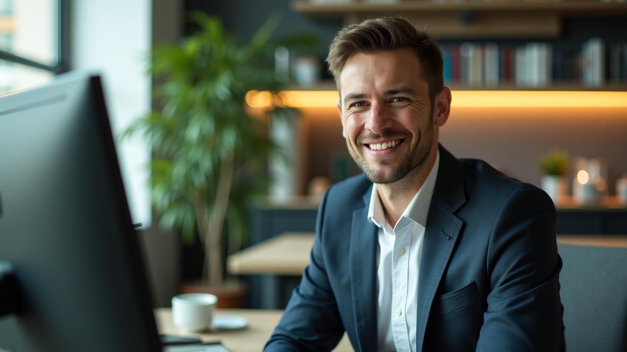Professional preparing for a video interview from a home office in Melbourne